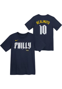 JT Realmuto  Philadelphia Phillies Boys Navy Blue Fuse City Connect Short Sleeve T-Shirt