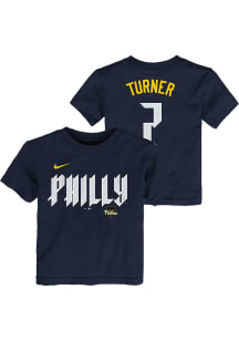 Trea Turner Philadelphia Phillies Toddler Navy Blue Fuse City Connect Short Sleeve Player T Shir..