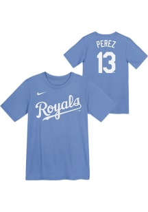 Salvador Perez  Kansas City Royals Boys Light Blue Home NN Short Sleeve T-Shirt