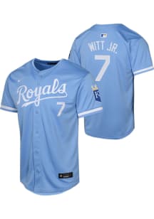 Bobby Witt Jr  Nike Kansas City Royals Youth Light Blue Alt Limited Jersey