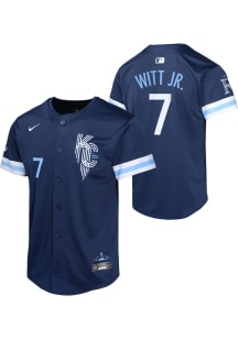 Bobby Witt Jr  Nike Kansas City Royals Youth Navy Blue City Connect Limited Jersey