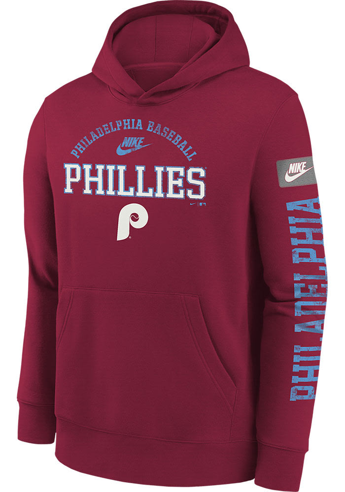 Philadelphia Phillies Nike Youth MAROON Cooperstown Splitter Long ...