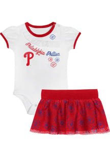 Philadelphia Phillies Infant Girls White Sweet Tee Set Top and Bottom