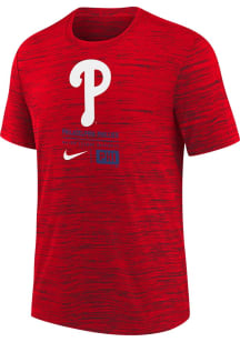 Nike Philadelphia Phillies Youth Red Large Logo Velocity Short Sleeve T-Shirt