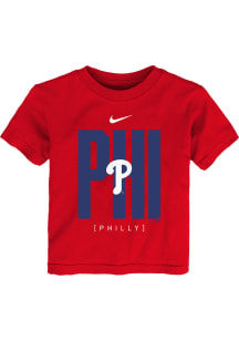 Nike Philadelphia Phillies Toddler Red Team Score Board Short Sleeve T-Shirt