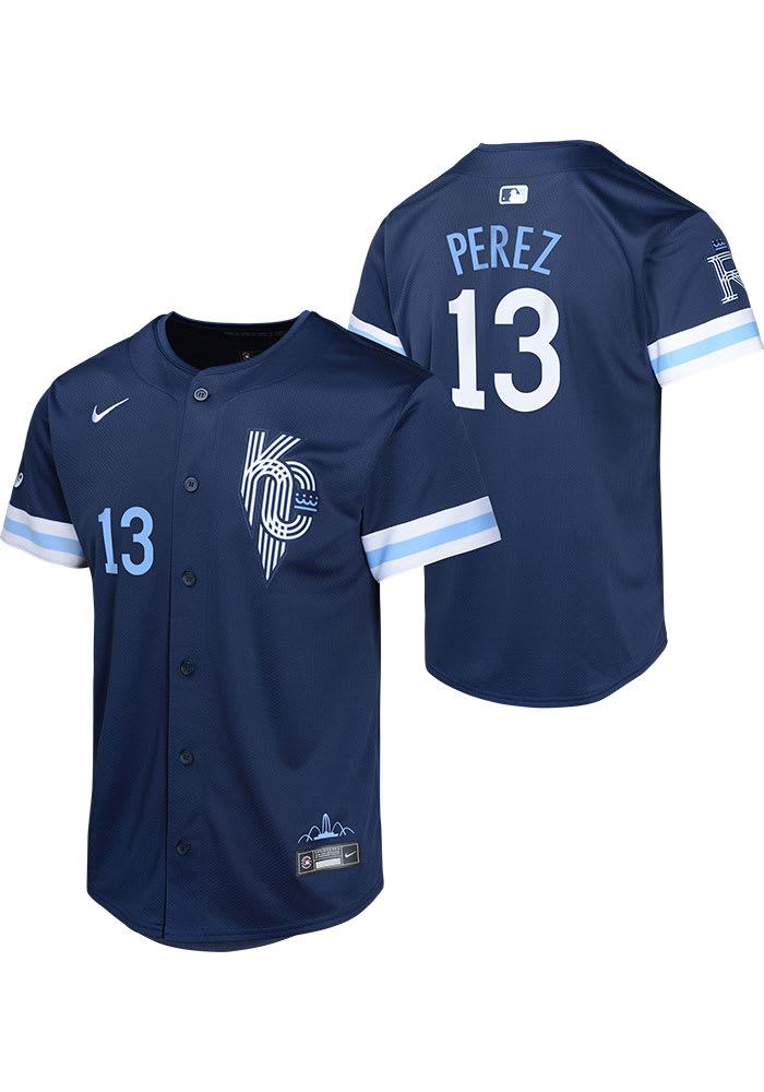 Kansas City Royals Salvador Perez Youth NAVY City Connect Limited
