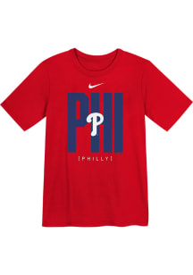 Nike Philadelphia Phillies Boys Red Team Score Board Short Sleeve T-Shirt