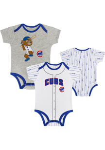 Chicago Cubs Baby Grey Play Ball One Piece