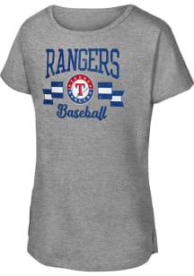 Texas Rangers Girls Grey Bombshell Short Sleeve Tee