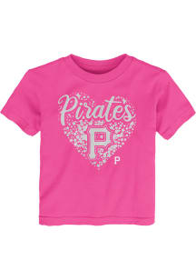 Pittsburgh Pirates Toddler Girls Pink Summer Love Short Sleeve T-Shirt