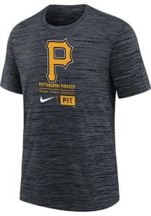 Nike Pittsburgh Pirates Youth Black Large Logo Velocity Short Sleeve T-Shirt