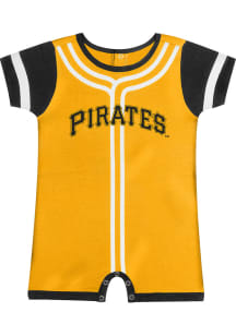 Pittsburgh Pirates Baby Yellow Fast Pitch Short Sleeve One Piece