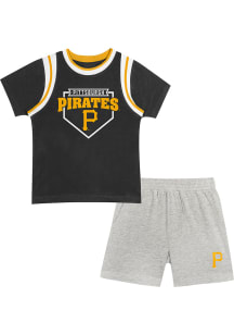 Pittsburgh Pirates Toddler Black Loaded Base Set Top and Bottom