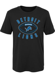 Detroit Lions Boys Black Little Kicker Short Sleeve T-Shirt