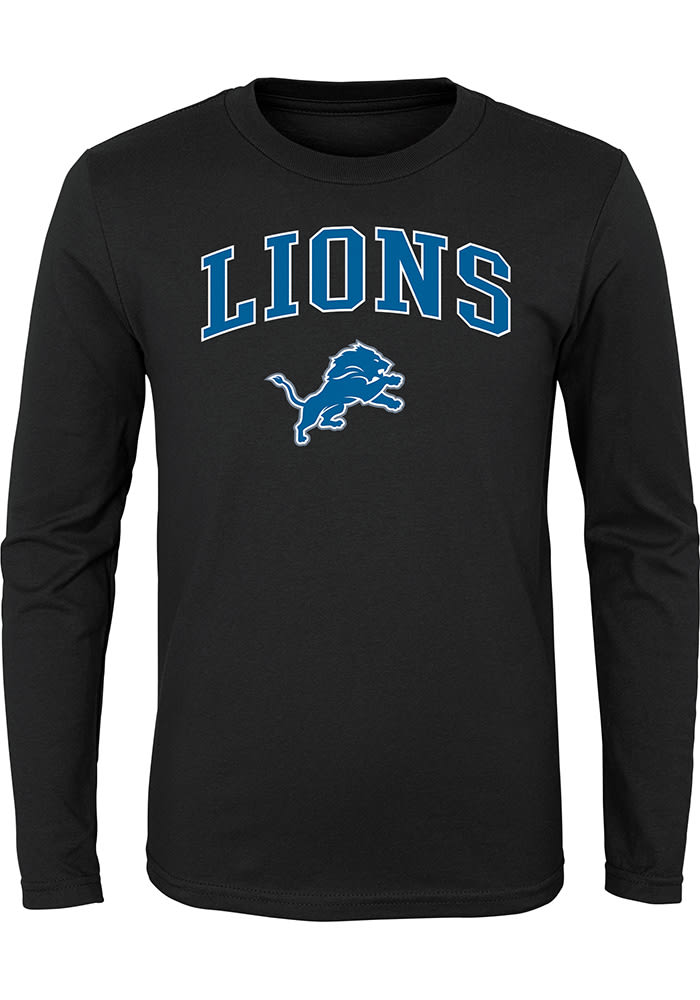 Detroit Lions Toddler BLACK Arched Logo Design Long Sleeve Tee