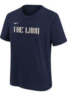 Nike Cleveland Guardians Youth Navy Blue Wordmark City Connect Short Sleeve T-Shirt