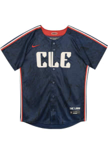 Nike Cleveland Guardians Boys Navy Blue City Connect Limited Blank Baseball Jersey