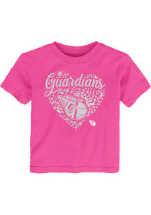 Cleveland Guardians Toddler Girls Pink Summer Love Short Sleeve T-Shirt