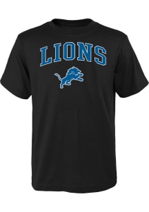 Detroit Lions Boys Black Arched Logo Short Sleeve T-Shirt