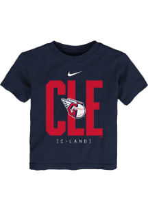 Nike Cleveland Guardians Toddler Navy Blue Team Score Board Short Sleeve T-Shirt