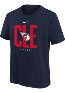 Nike Cleveland Guardians Youth Navy Blue Team Score Board Short Sleeve T-Shirt