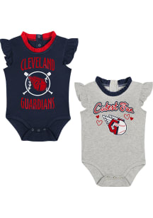 Cleveland Guardians Baby Navy Blue Baby Fan Set One Piece