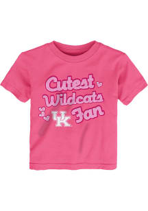Kentucky Wildcats Toddler Girls Pink Cutest Fan Heart Short Sleeve T-Shirt