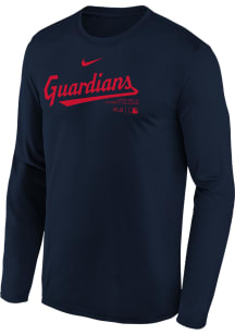 Nike Cleveland Guardians Youth Navy Blue Practice Long Sleeve T-Shirt
