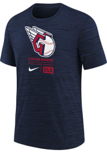 Nike Cleveland Guardians Youth Navy Blue Large Logo Velocity Short Sleeve T-Shirt
