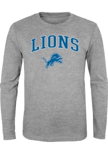 Detroit Lions Boys Grey Arched Logo Long Sleeve T-Shirt