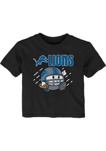 Detroit Lions Toddler Black Poki Player Short Sleeve T-Shirt