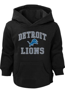 Detroit Lions Toddler Black #1 Design Long Sleeve Hooded Sweatshirt