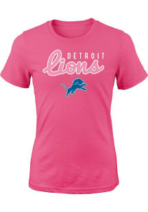Detroit Lions Girls Pink Big Game Short Sleeve T-Shirt