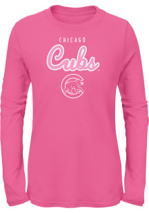 Chicago Cubs Girls Pink Big Game Long Sleeve T-shirt