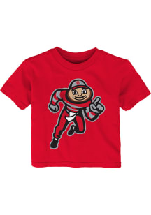 Infant Red Ohio State Buckeyes Running Brutus Short Sleeve T-Shirt