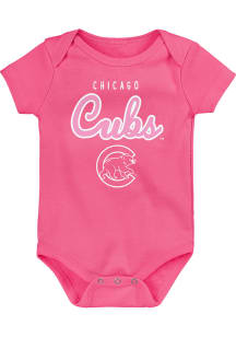 Chicago Cubs Baby Pink Big Game Short Sleeve One Piece
