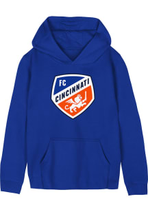 FC Cincinnati Boys Blue Primary Logo Long Sleeve Hooded Sweatshirt
