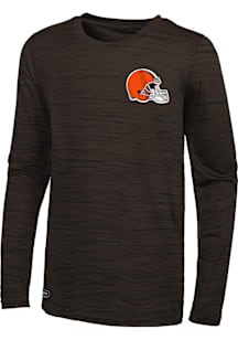 Cleveland Browns Brown Tackle Long Sleeve T-Shirt