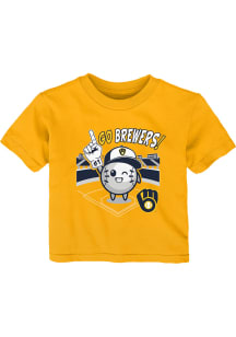 Milwaukee Brewers Infant Ball Boy Short Sleeve T-Shirt Yellow