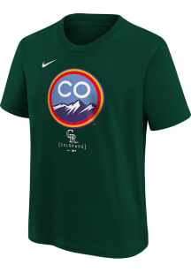 Nike Colorado Rockies Youth Green City Connect Short Sleeve T-Shirt