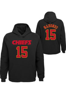 Patrick Mahomes Outer Stuff Kansas City Chiefs Youth Name and Number Long Sleeve Player Hoodie B..