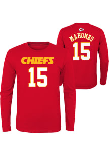 Patrick Mahomes Kansas City Chiefs Youth Red Name and Number Player Tee