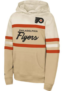 Mitchell and Ness Philadelphia Flyers Youth White Head Coach Long Sleeve Hoodie