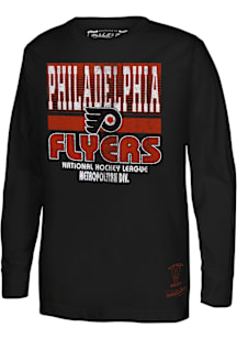 Mitchell and Ness Philadelphia Flyers Boys Black Retro Big Game Long Sleeve T-Shirt