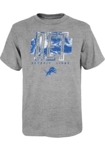 Detroit Lions Youth Grey Abbreviated Short Sleeve T-Shirt