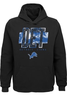 Detroit Lions Youth Black Abbreviated Long Sleeve Hoodie