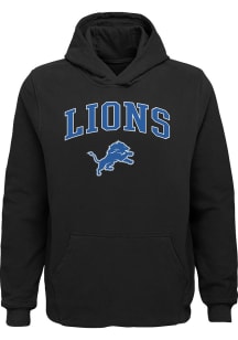 Detroit Lions Boys Black Arched Logo Long Sleeve Hooded Sweatshirt
