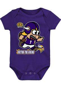 Minnesota Vikings Baby Purple Mascot Sizzle Short Sleeve One Piece