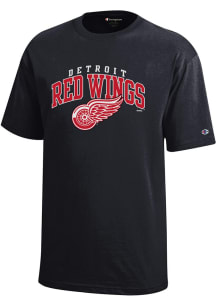 Champion Detroit Red Wings Youth Black Arched Logo Short Sleeve T-Shirt