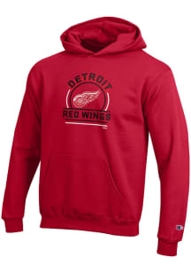 Champion Detroit Red Wings Youth Red Hockey Puck Long Sleeve Hoodie